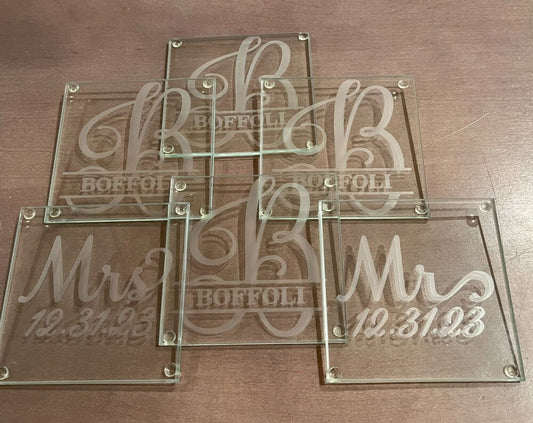 Custom Glass Etched Coaster